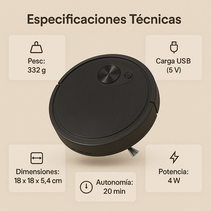 🧹🤖 Mini Robot Aspiradora Barredora Hogar