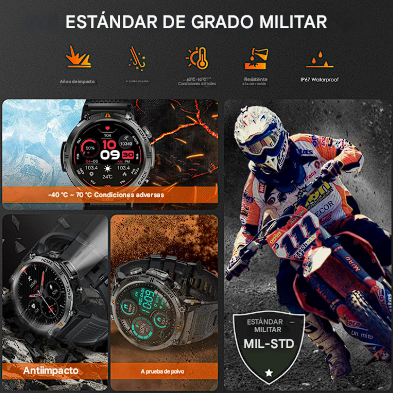 EIGIIS -  Reloj inteligente militar con linterna LED