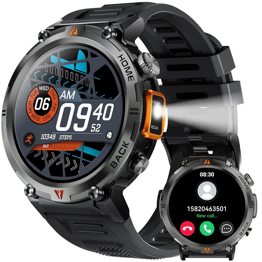 EIGIIS -  Reloj inteligente militar con linterna LED