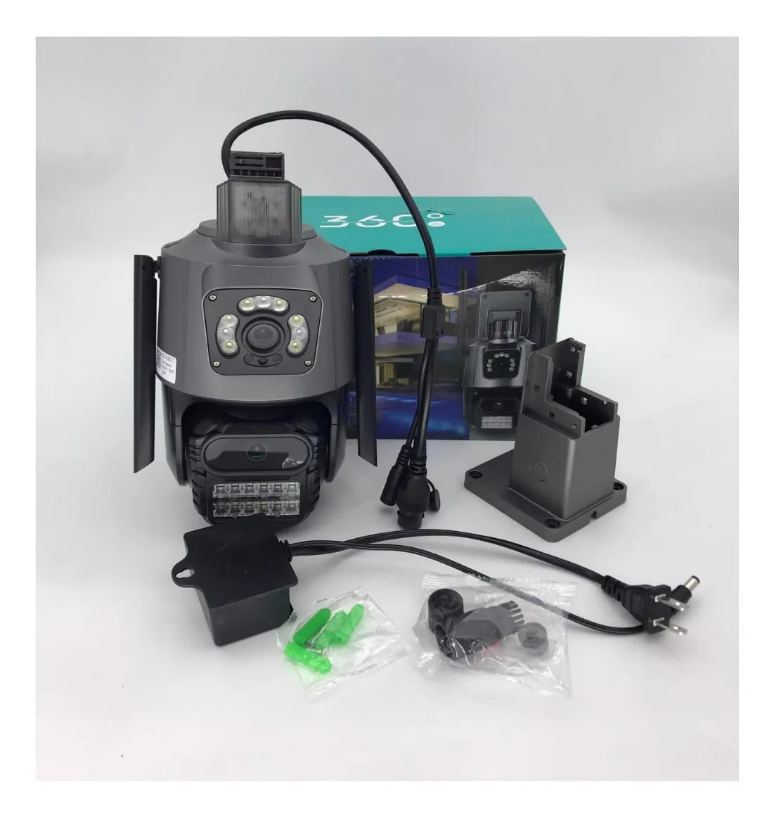 Cámara de doble lente con Sirena | Visión Nocturna y Detección Humana