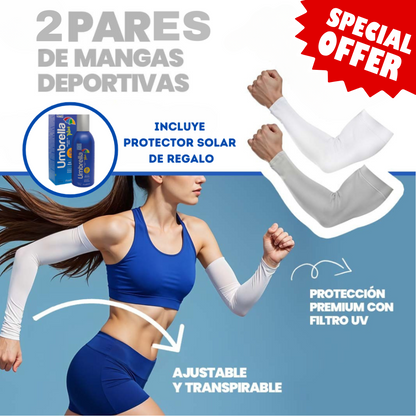 Mangas Premium con Filtro UV ¡Lleva 2 Pares y Paga 1! Incluye Protector Solar de Regalo😱☀️