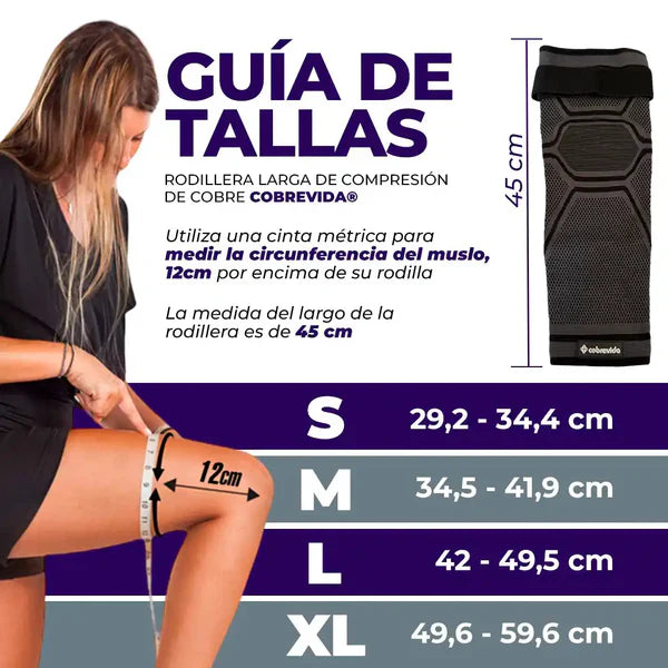 2 x 1 - Rodillera Larga de Compresión Cobrevida®️ Alivia y Protege tu Rodilla