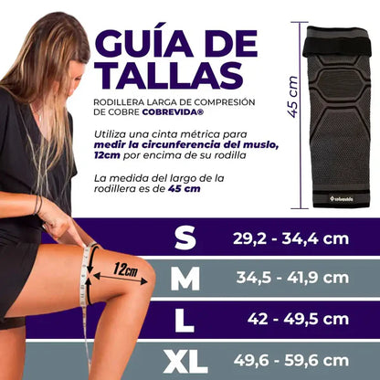 2 x 1 - Rodillera Larga de Compresión Cobrevida®️ Alivia y Protege tu Rodilla