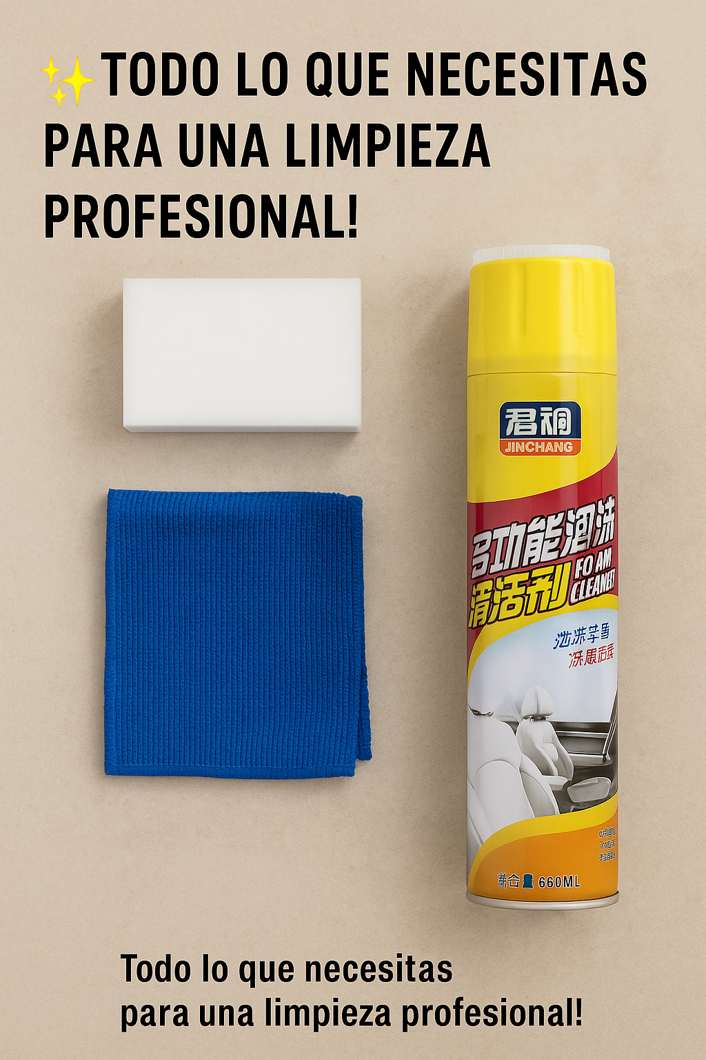 🚗 Limpiador Multiusos – Potente, Eficiente y Seguro 🌿